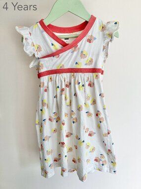 💙2/$25 Tea Collection Size 4 Years Toddler Girl Floral V-neck Dress Summer